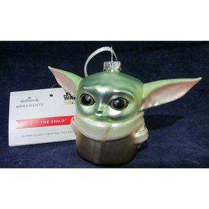 Star Wars The Mandalorian The Child Blown Glass Christmas Ornament Hallmark 2021